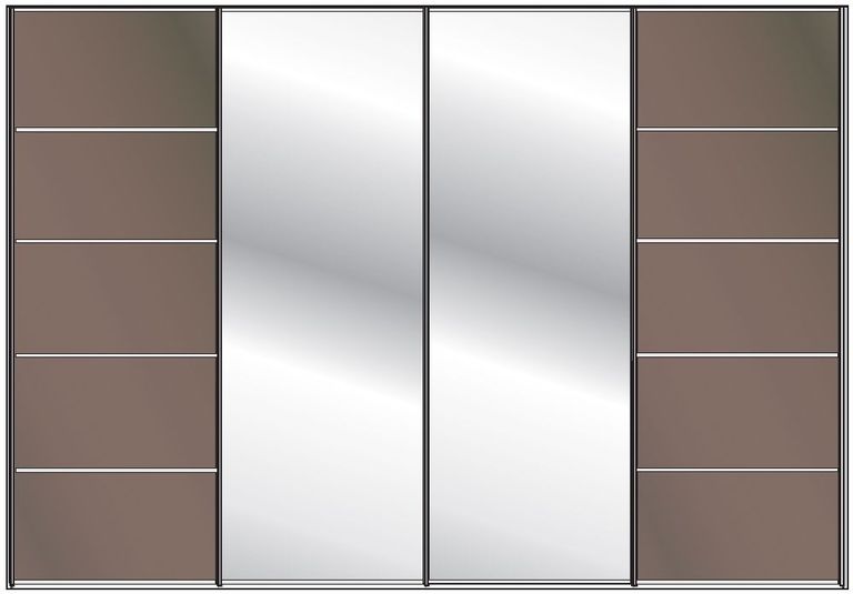 Westside Sliding Wardrobe - 4 Door - Mirror - Havana Glass