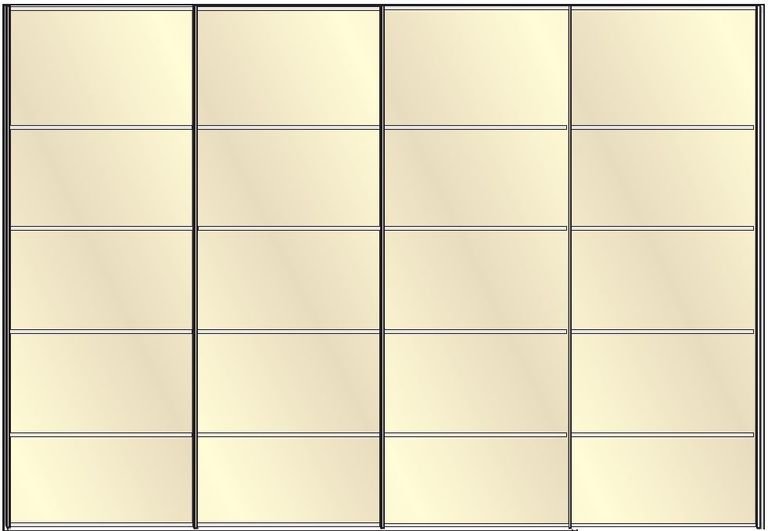 Westside Sliding Wardrobe - 4 Door - Champagne Glass