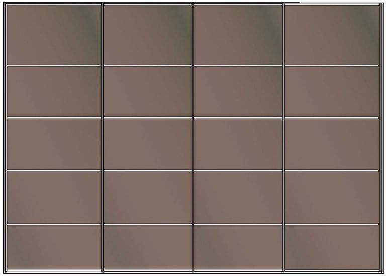 Westside Sliding Wardrobe - 4 Door - Havana Glass