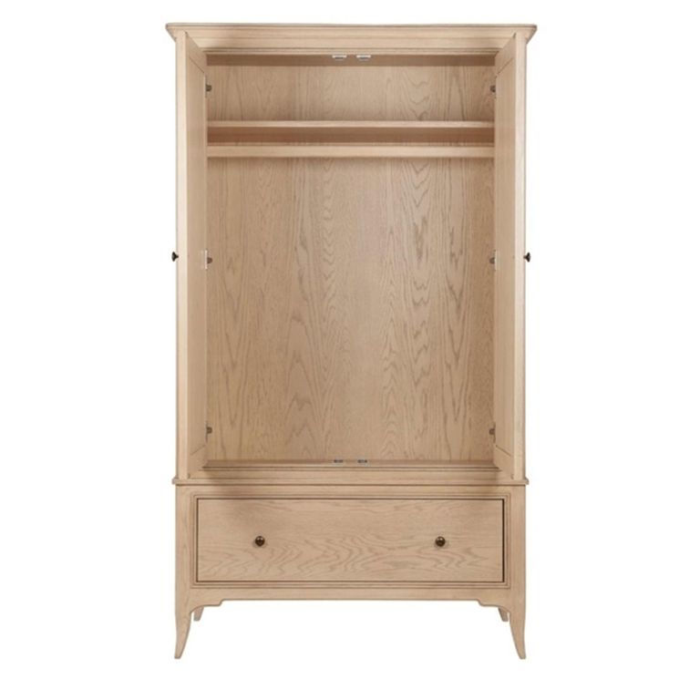 Toulon Wardrobe - 2 Door - 1 Drawer - Oak