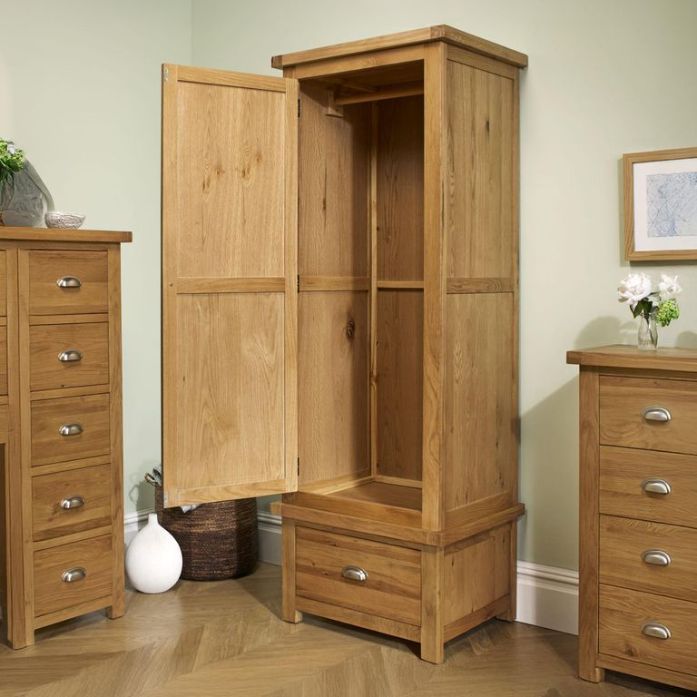 Woburn Wardrobe - 1 Door 1 Drawer - Rustic Oak