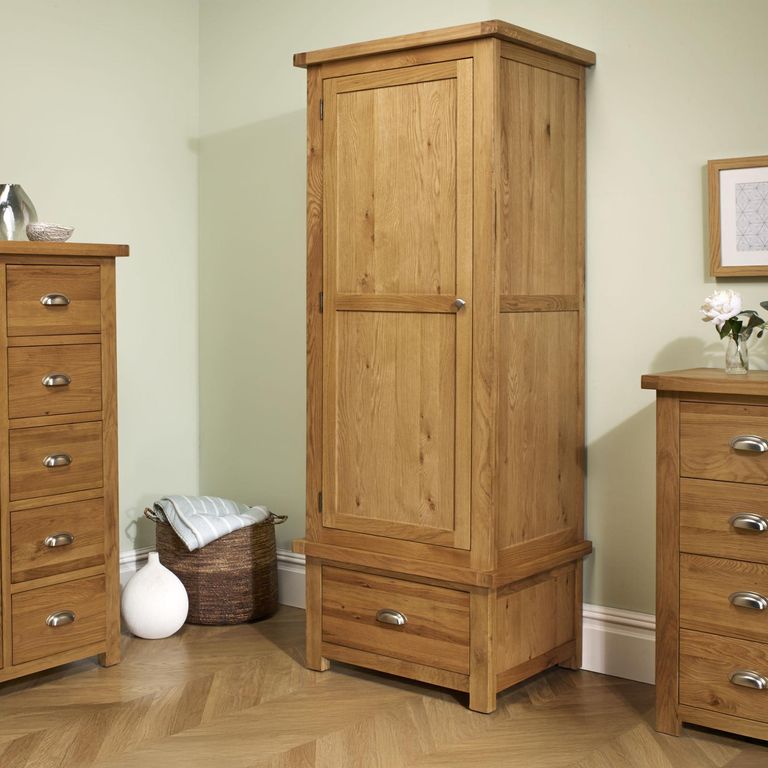 Woburn Wardrobe - 1 Door 1 Drawer - Rustic Oak