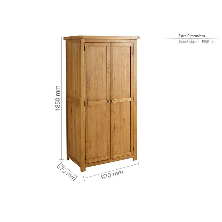 Woburn Wardrobe - 2 Door - Rustic Oak