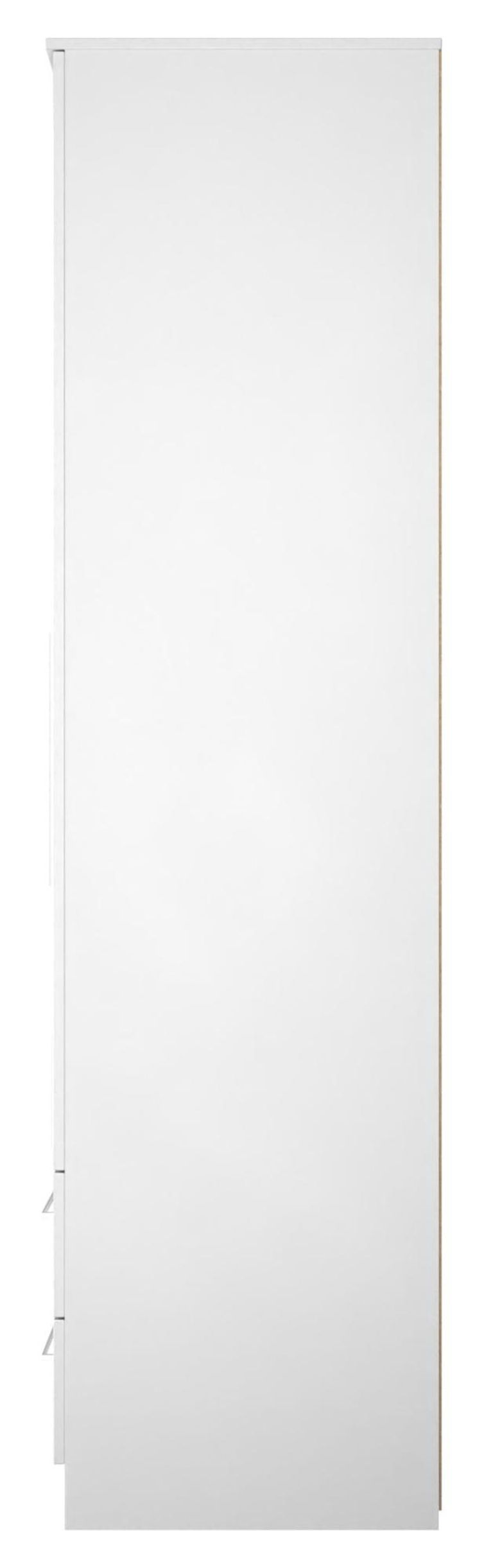 Worcester White 2 Door Tall Combi Wardrobe - 1 Mirror