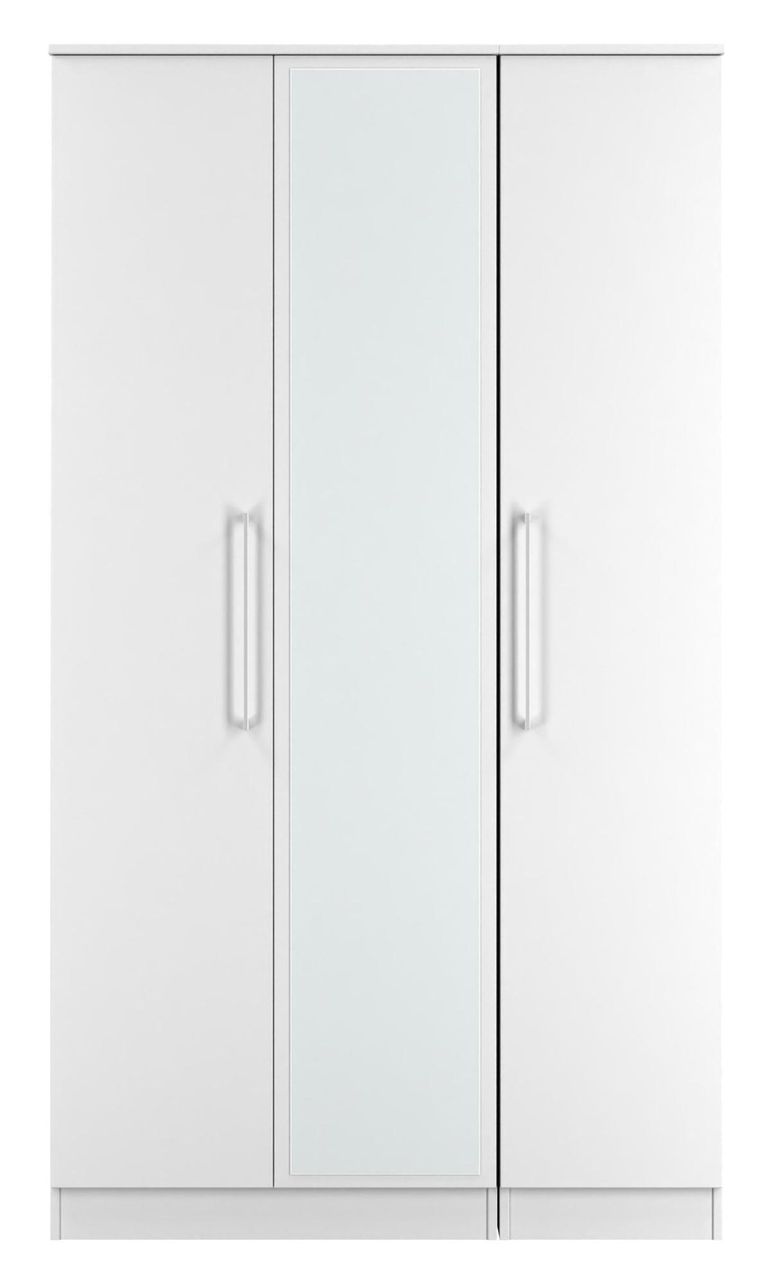 Worcester White 3 Door Mirror Tall Triple Wardrobe