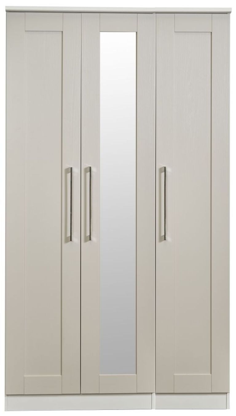 York Cashmere 3 Door Tall Triple Wardrobe - 1 Mirror