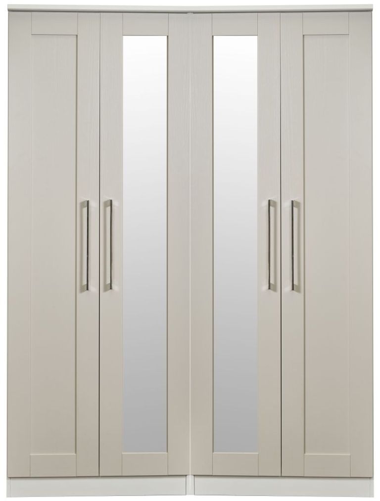 York Cashmere 4 Door Tall Mirror Wardrobe