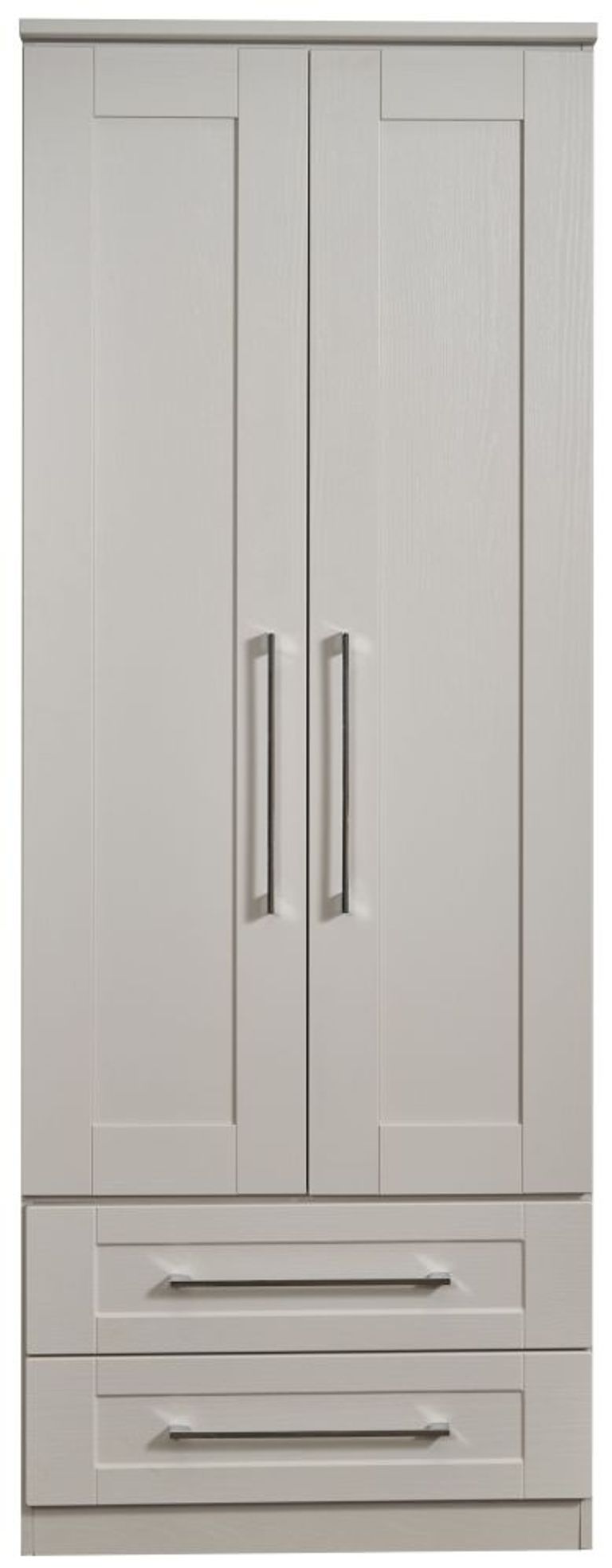York Cashmere Ash 2 Door 2 Drawer Tall Wardrobe