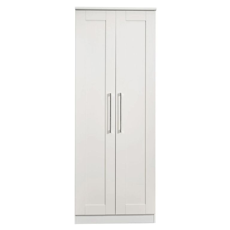 York Wardrobe - 2 Door - Plain - Tall - White