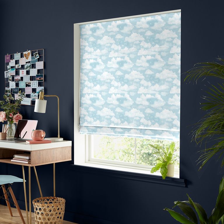 Clouds Roman Blind - Blue