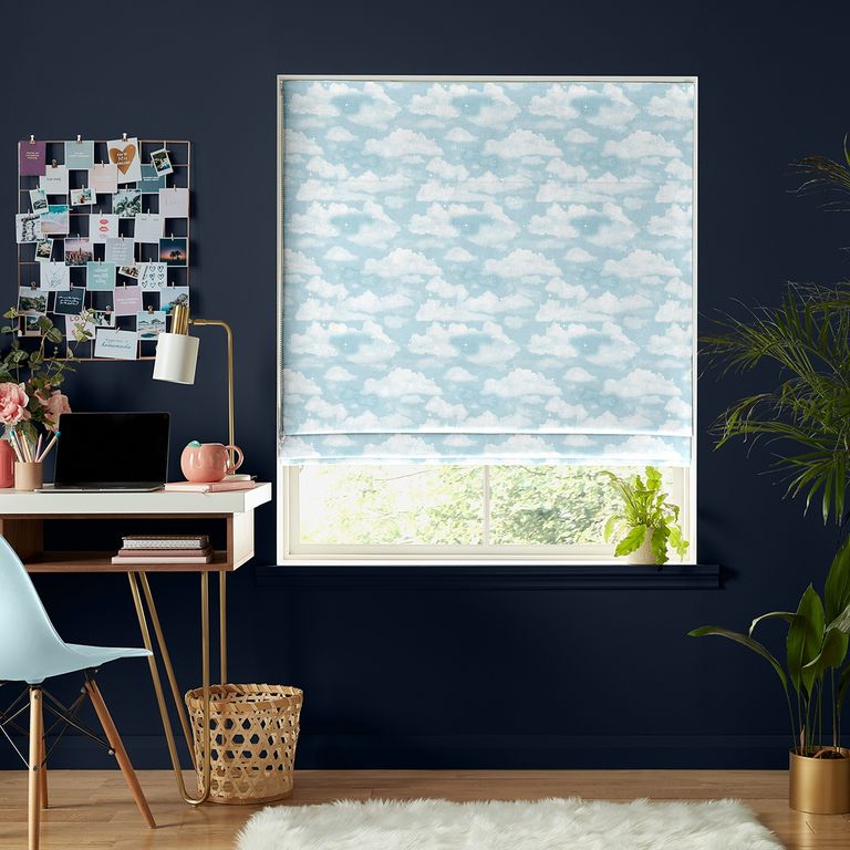 Clouds Roman Blind - Blue
