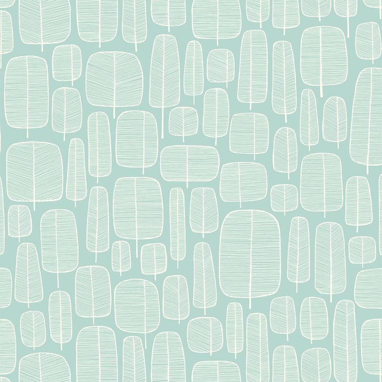 MissPrint Roller Blind - Little Trees Eggshell Blue