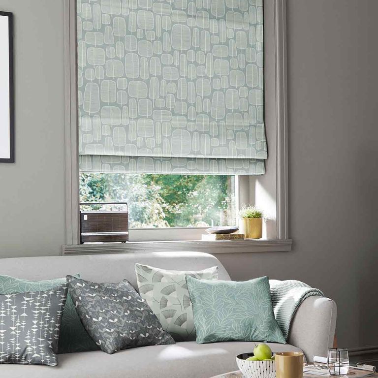 Missprint Roman Blind - Little Trees Comet