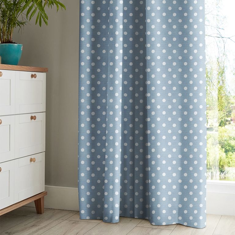 Cath Kidston Curtain - Button Spot Blue