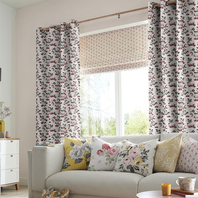 Cath Kidston Curtain - Cherry Sprig Red