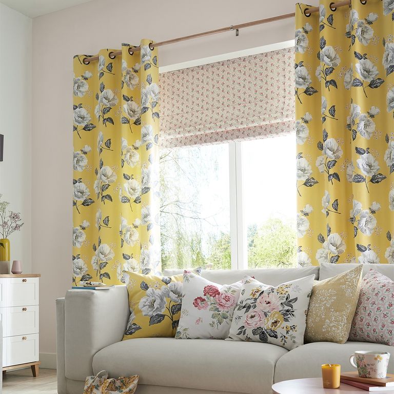 Cath Kidston Curtain - Wild Poppies Citrine