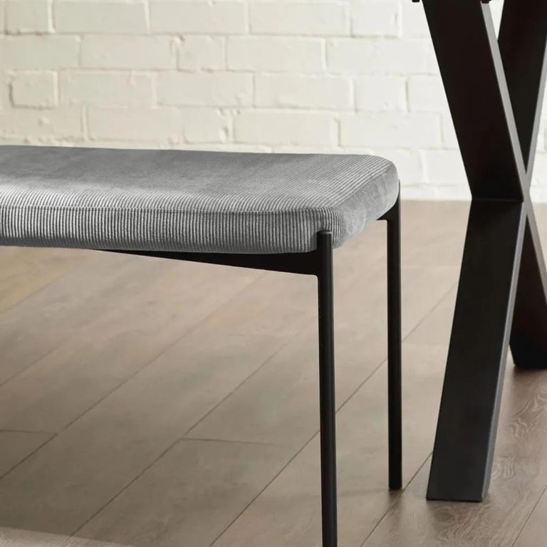 Leonie Grey Fabric Dining Bench