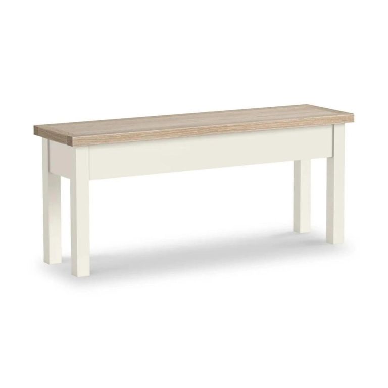 Modern Storage Dining Bench - Shallow - White Painted