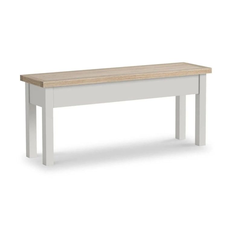 Modern Storage Dining Bench - Shallow - Grey Painted