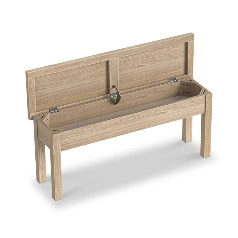 Modern Country Oak - Storage Dining Bench - Shallow