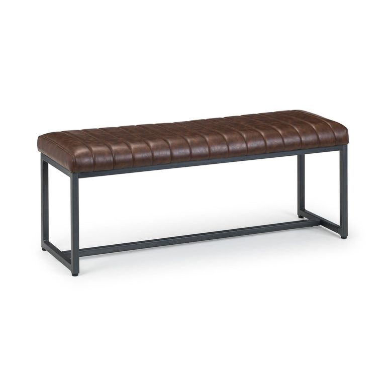 Brooklyn Dining Bench - Brown Faux Leather