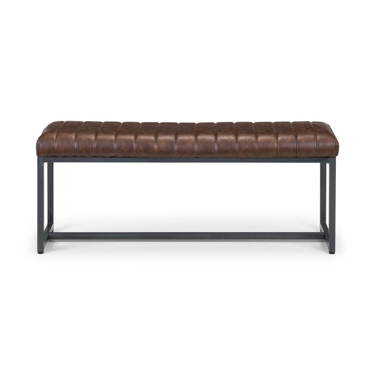 Brooklyn Dining Bench - Brown Faux Leather