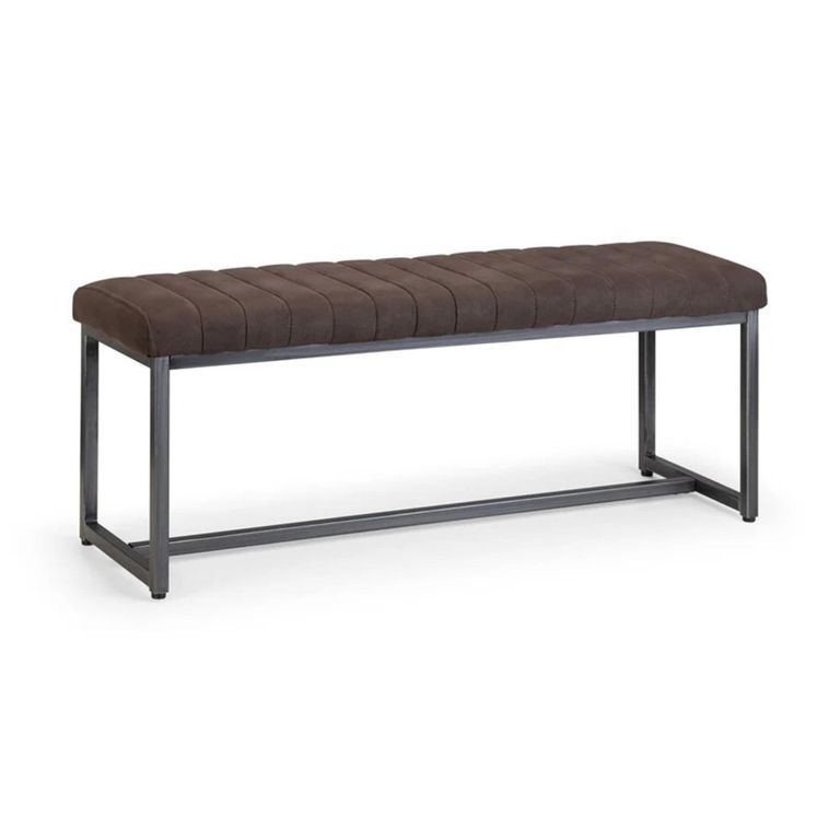 Brooklyn Dining Bench - Faux Leather - Charcoal