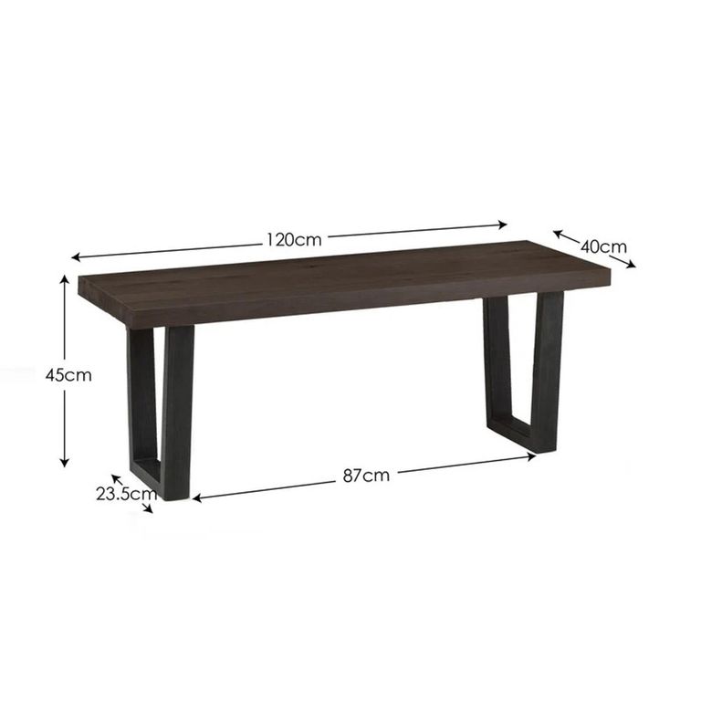 Brooklyn Dining Bench - Dark Oak