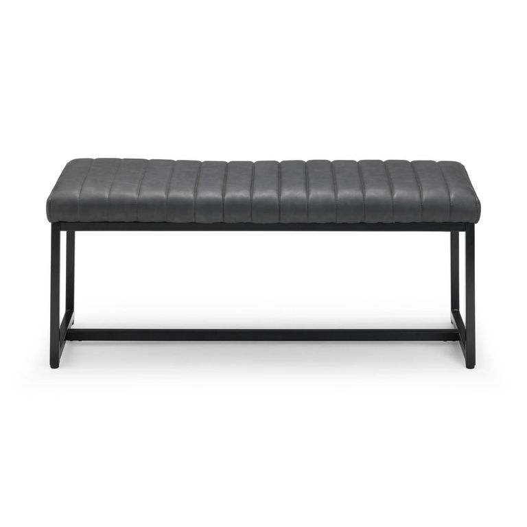 Soho Black Faux Leather Dining Bench