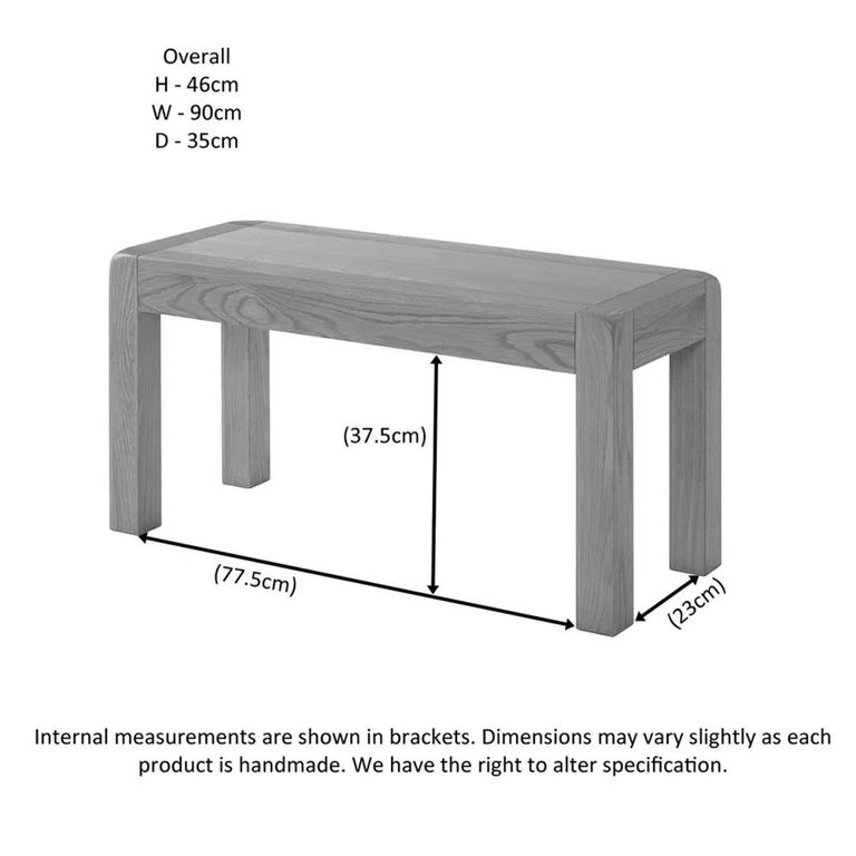 Clearance - Curve Dining Bench - Small - Oak - A406