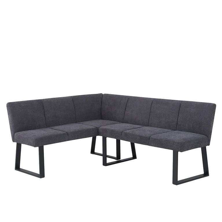 Bronx Corner Dining Bench - Dark Grey Fabric - LHF