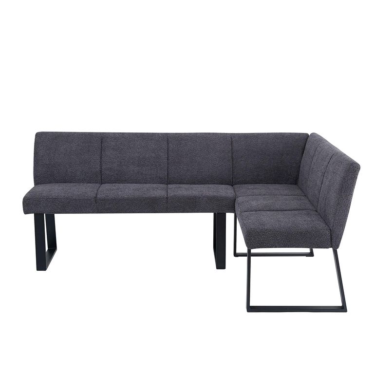 Bronx Corner Dining Bench - Dark Grey Fabric - RHF