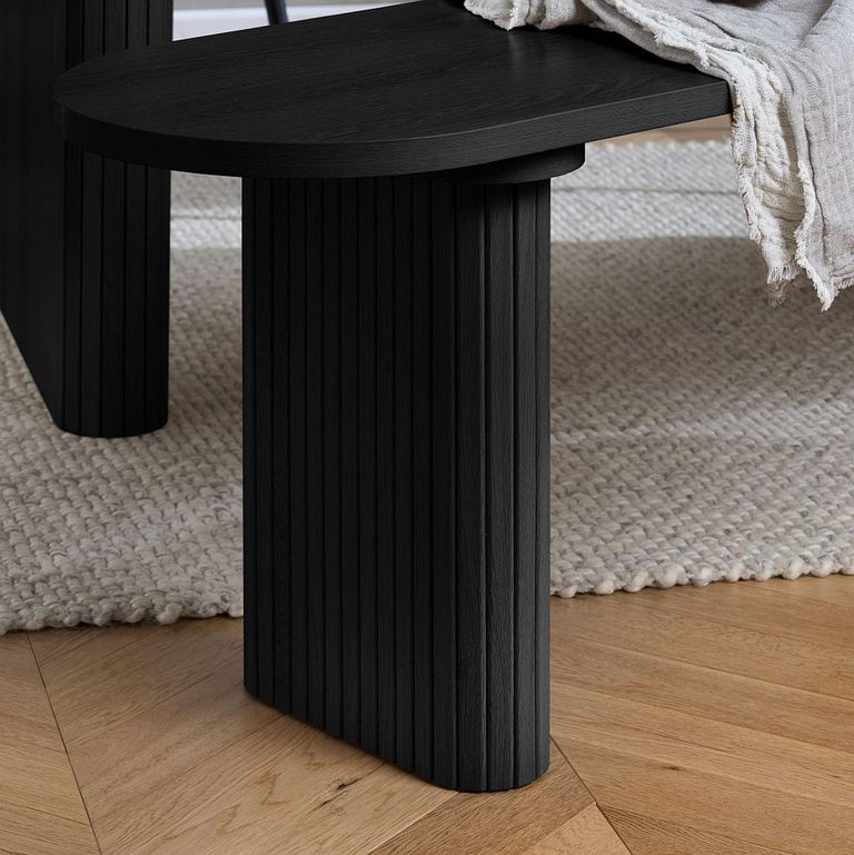 Axel Dining Bench - Black Fluted