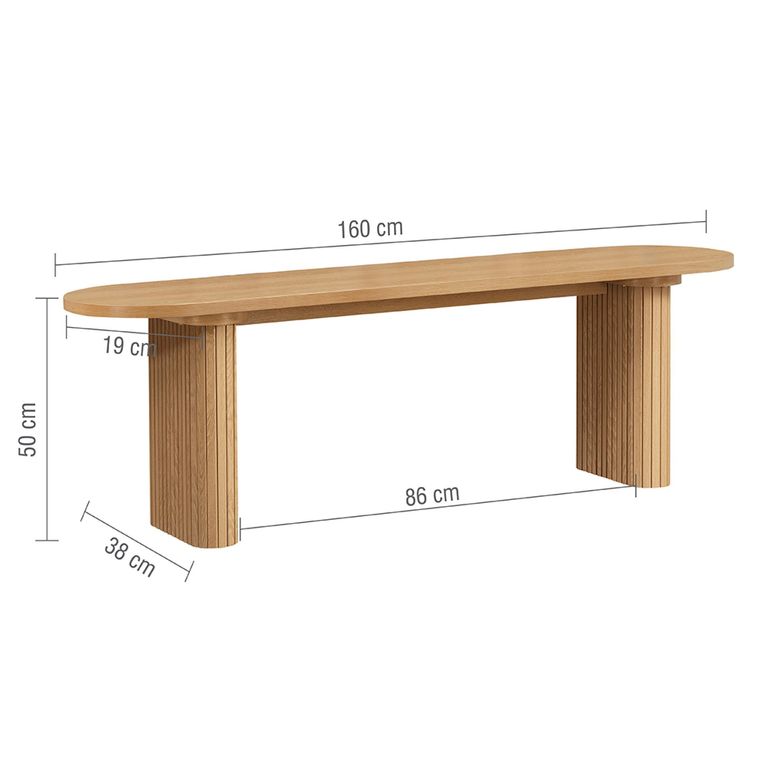 Axel Dining Bench - Oak Fluted