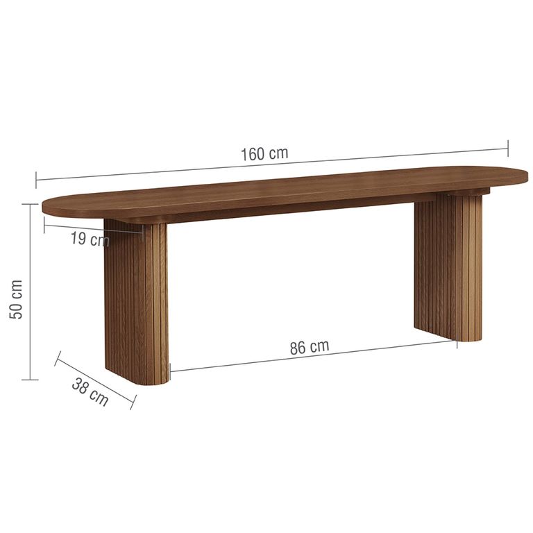 Axel Dining Bench - Walnut Fluted