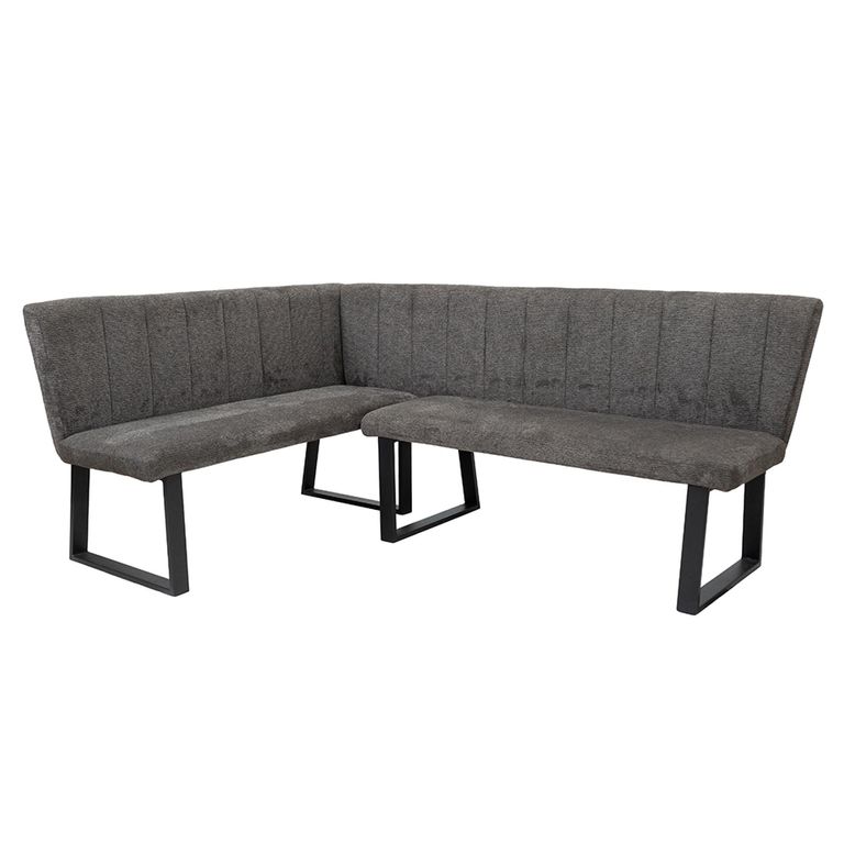 Bardo Corner Bench - Fabric - Charcoal