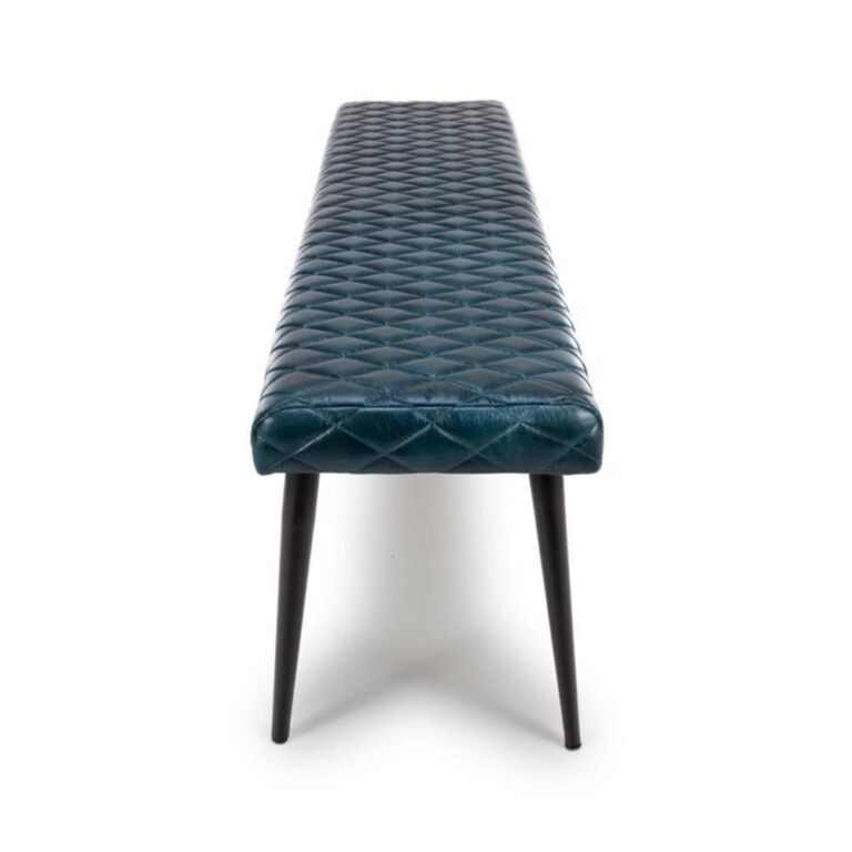 Austin Bench - Blue - Real Leather