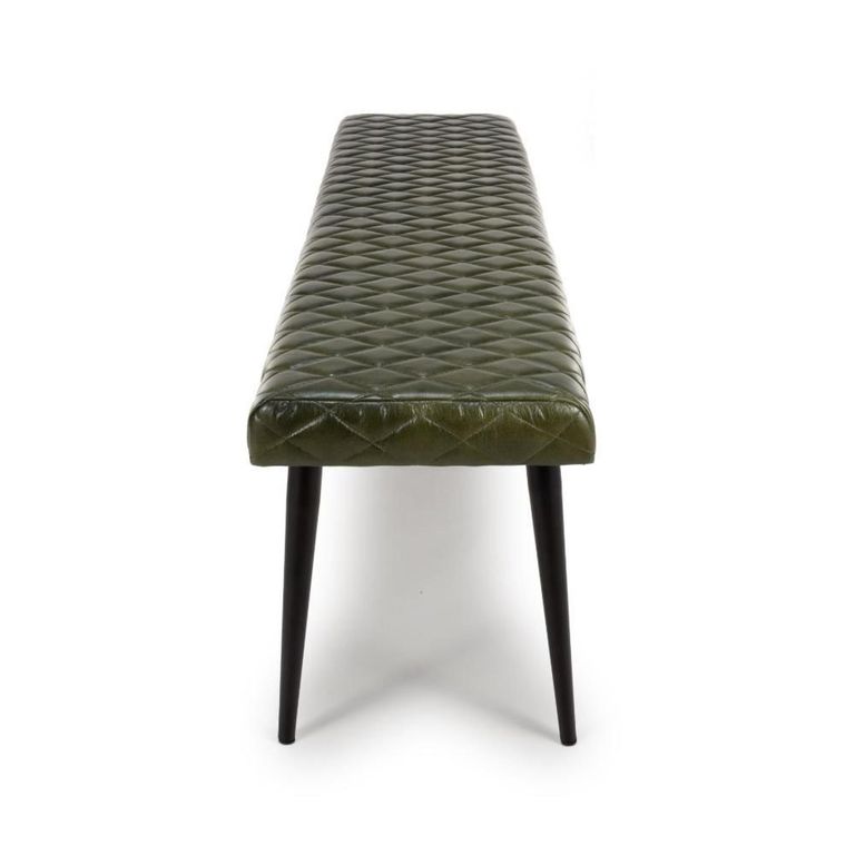 Austin Bench - Green - Real Leather