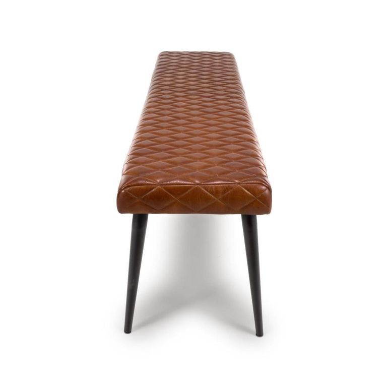 Austin Bench - Tan Brown - Real Leather