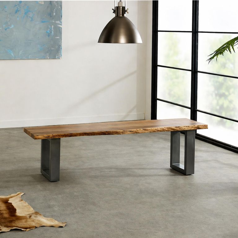 Baltic Dining Bench - 175cm - Live Edge - Solid Acacia Wood