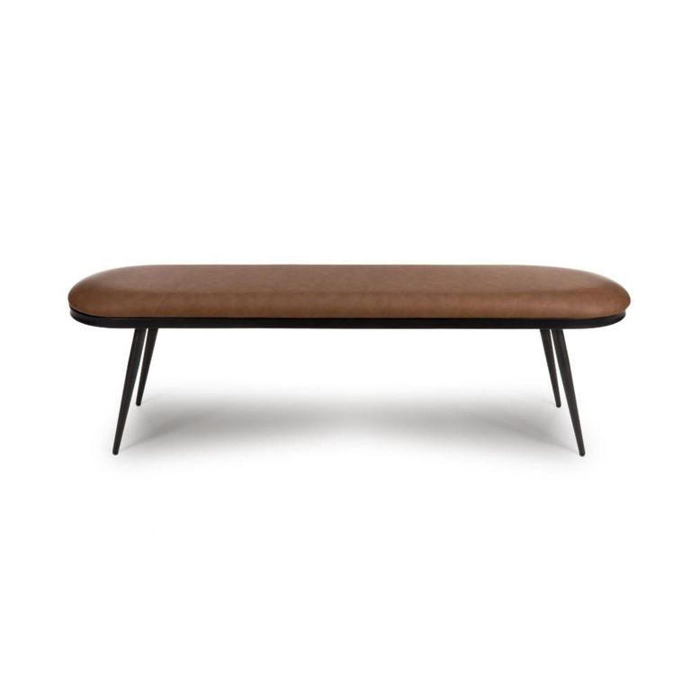 Ace Dining Bench - Tan Brown Fabric