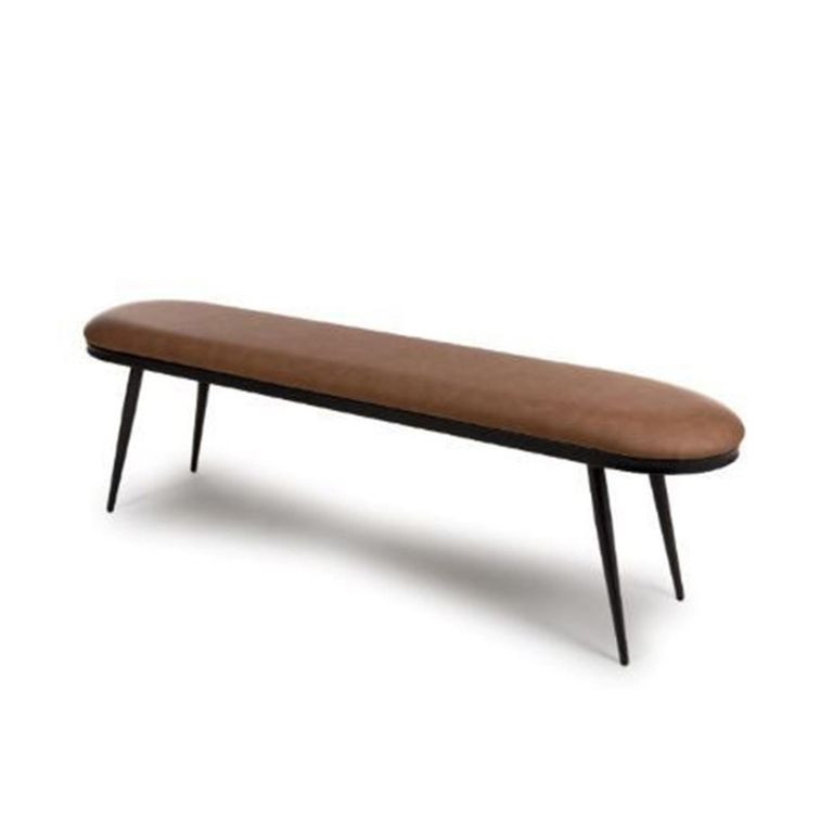 Ace Dining Bench - Tan Brown Fabric