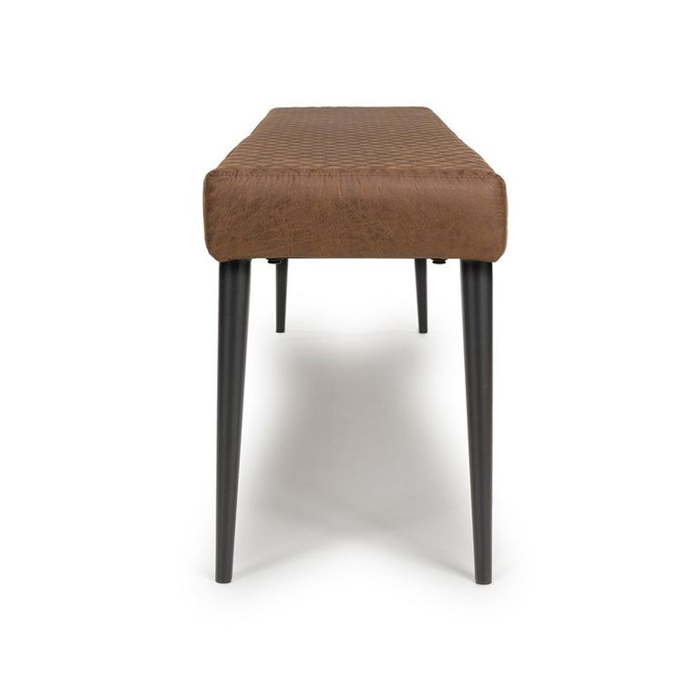 Charlie Dining Bench - Brown Faux Leather