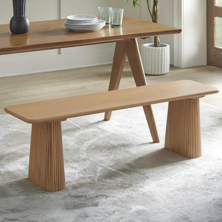 Austin Dining Bench - Fluted - Natural - Mango Wood
