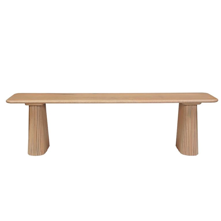 Austin Dining Bench - Fluted - Natural - Mango Wood
