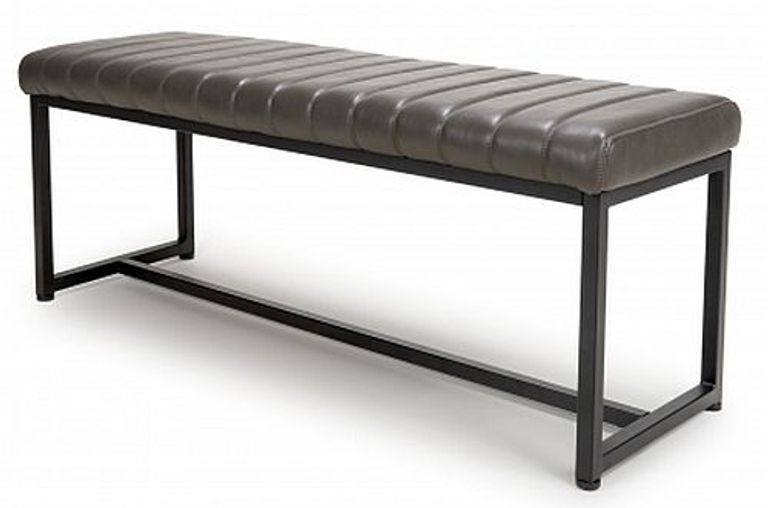 Archer Grey Leather Bench