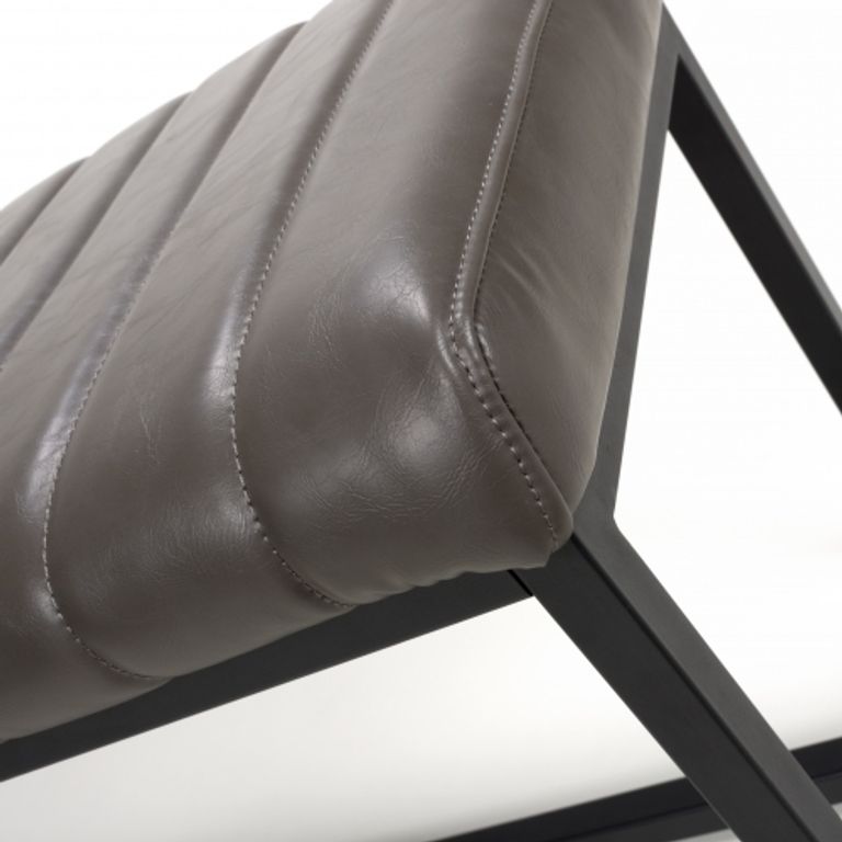 Archer Grey Leather Bench