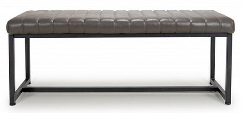 Archer Grey Leather Bench