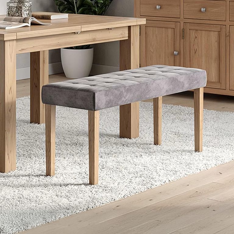 Ashbury Dining Bench - Large - Grey Fabric