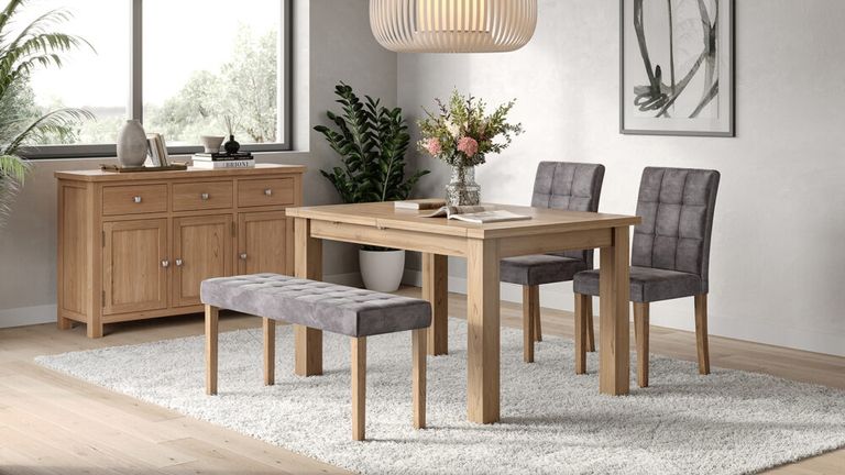 Ashbury Dining Bench - Small - Grey Fabric